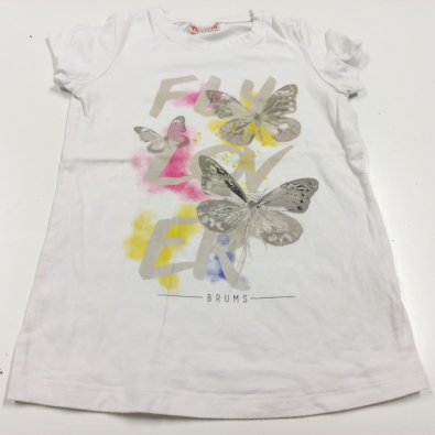 Maglietta Bianca Con Farfalle Brums 7 Anni  