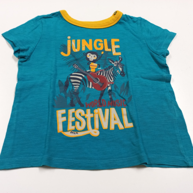 Maglietta Verde Stampa Jungle Festival  Dpam 4 Anni  
