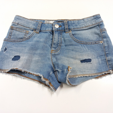 Pantalone Jeans Corto Inserti Scuri Sisley 10/11 Anni  