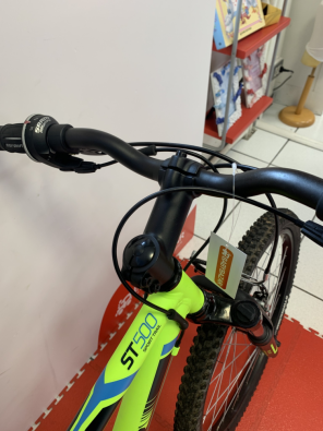 Bicicletta 24'' Mtb Rockrider St 500 Nero E Giallo Fluo Con Cambi Porta Borraccia Cavallet  