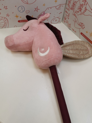 Cavalluccio Unicorno Con Bastone Rosa   