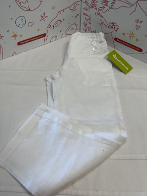 Pantalone Bimba 5 A Bianco Lino Kidkind   