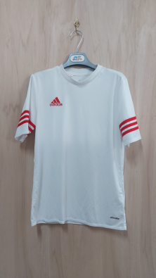 T-shirt Adidas 12/14a M Bianco Righe Rosse  