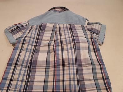 M3anni Camicia Check Panna-azzurro OM  