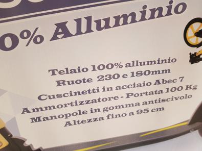 Monopattino Alluminio Pieghevole Nero-giallo Max100Kg Teorema  