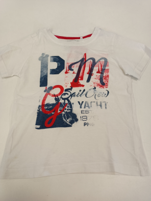T-shirt Primigi 2/3a Bimbo Bianco Stampa Logo 