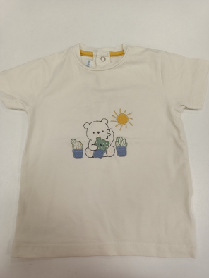 T-shirt Minibanda 18m Bimbo Cm.86 Panna Stampa Orsetto
